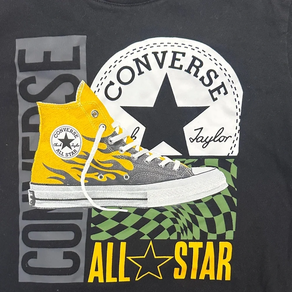 Converse Black Tee with Yellow Sneaker Graphic - Picture 3 of 4